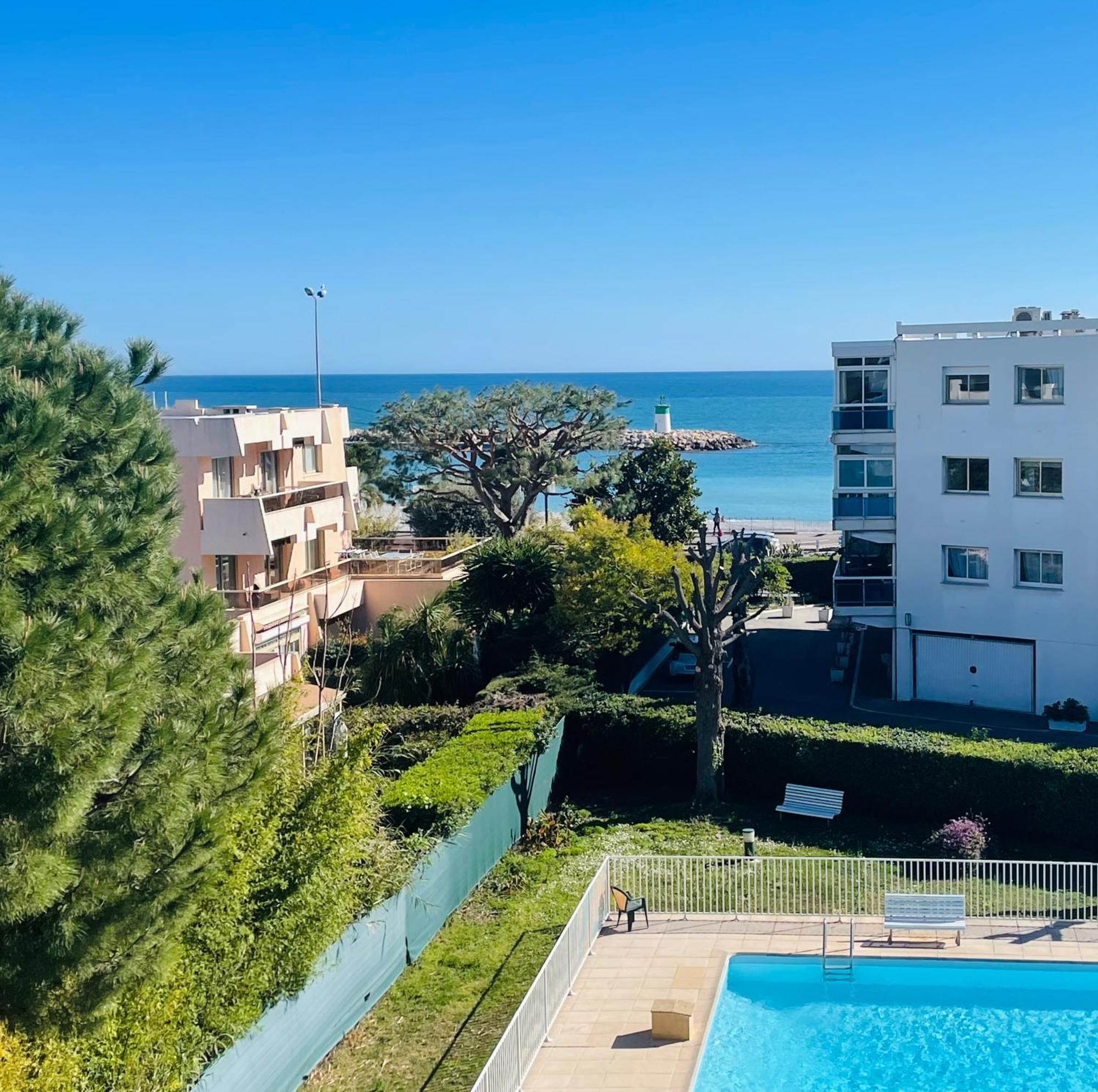 Residence Mediterranee - Beachfront - Sun And Seaview - Pool - Private Parking Cagnes-sur-Mer Dış mekan fotoğraf